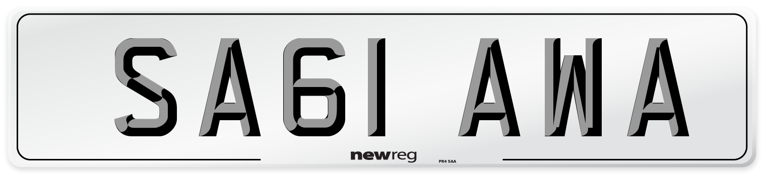 SA61 AWA Number Plate from New Reg
